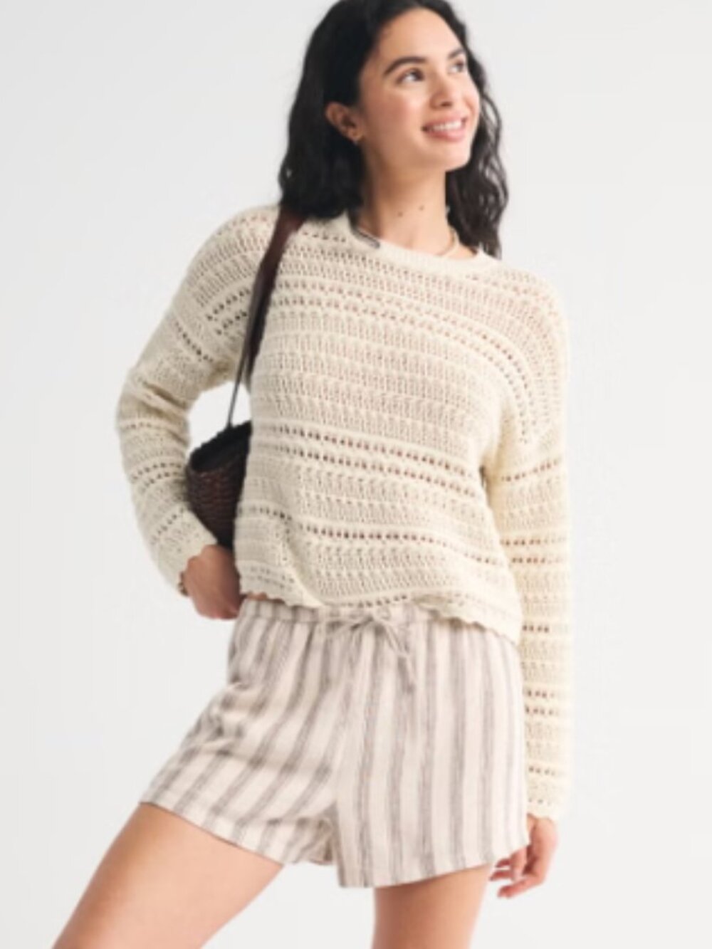 Abercrombie Striped Linen Blend Shorts